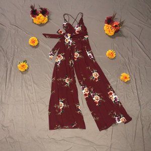 Luxxel Floral Print Jumpsuit